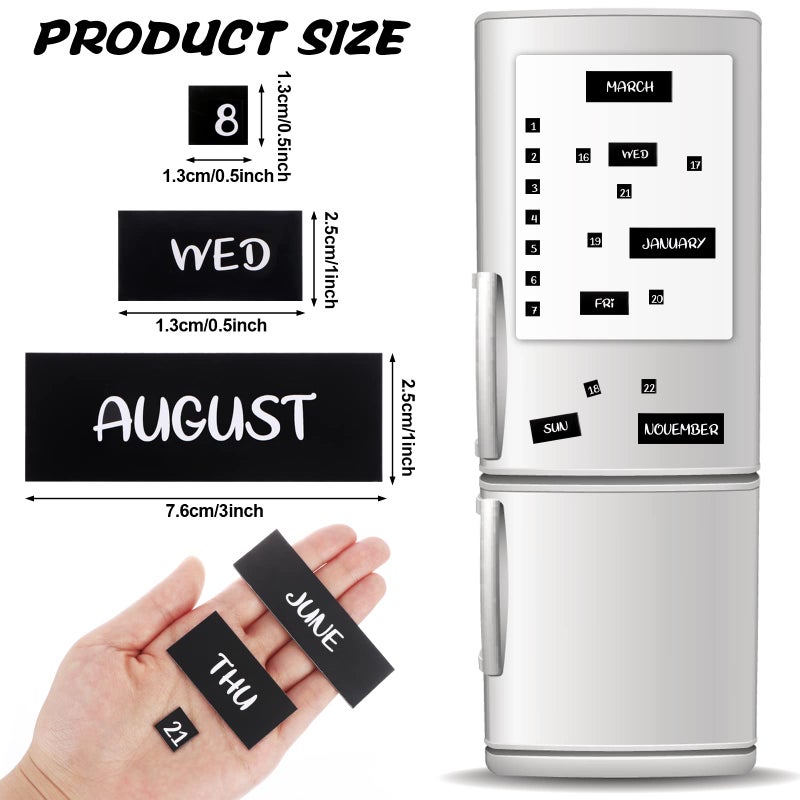 Oppaxf 50 Pieces Magnetic Days of The Week and Months  Magnetic Calendar Dates Indicators for Office  Magnetic Calendar for Fridge  Magnetic Fridge Calendar  Calendar Magnets for Whiteboard and Refrigerator - Image 2